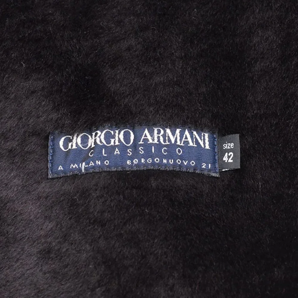Giorgio Armani Italy Lamb Leather Shearling Jacket Coat Small Size 42 / US 6 - Picture 4 of 7